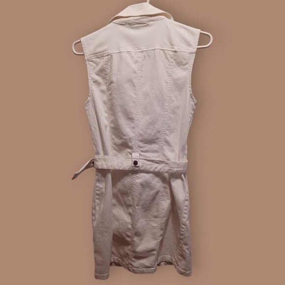H&M Divided White Sleeveless Belted Zip-Up Jacket Dress US 6 - Picture 2 of 8
